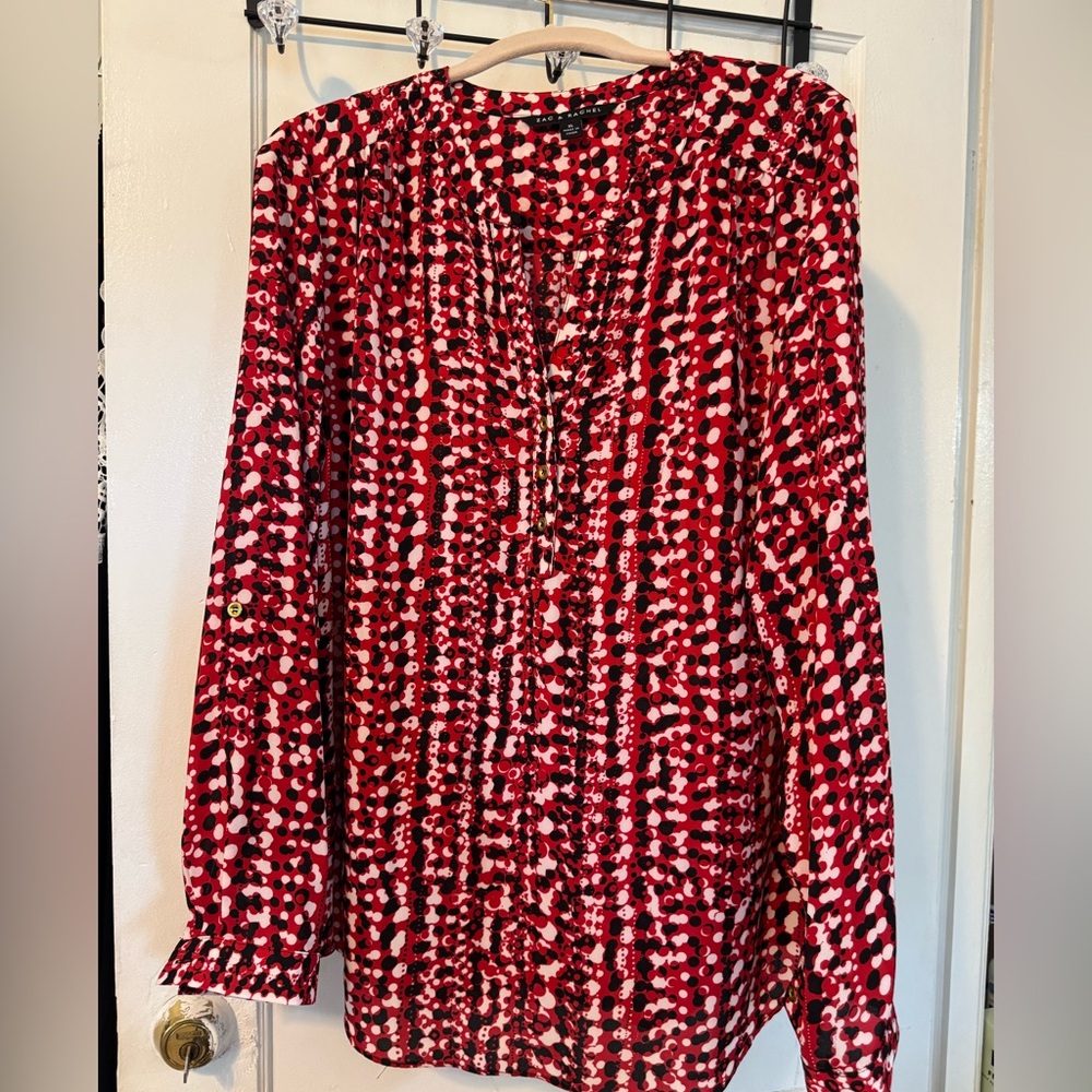 Zac & Rachel Vibrant Red and White Blouse